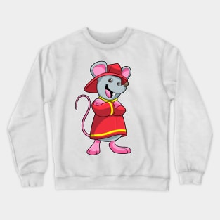 Mouse as Firefighter with Helmet Crewneck Sweatshirt